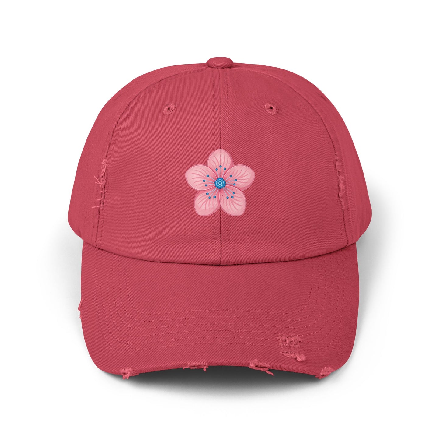 Floral Distressed Cap | Trendy Hat for Spring and Summer | Perfect Gift for Floral Lovers, Outdoor Events, Festivals, Birthdays