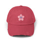 Floral Distressed Cap | Trendy Hat for Spring and Summer | Perfect Gift for Floral Lovers, Outdoor Events, Festivals, Birthdays
