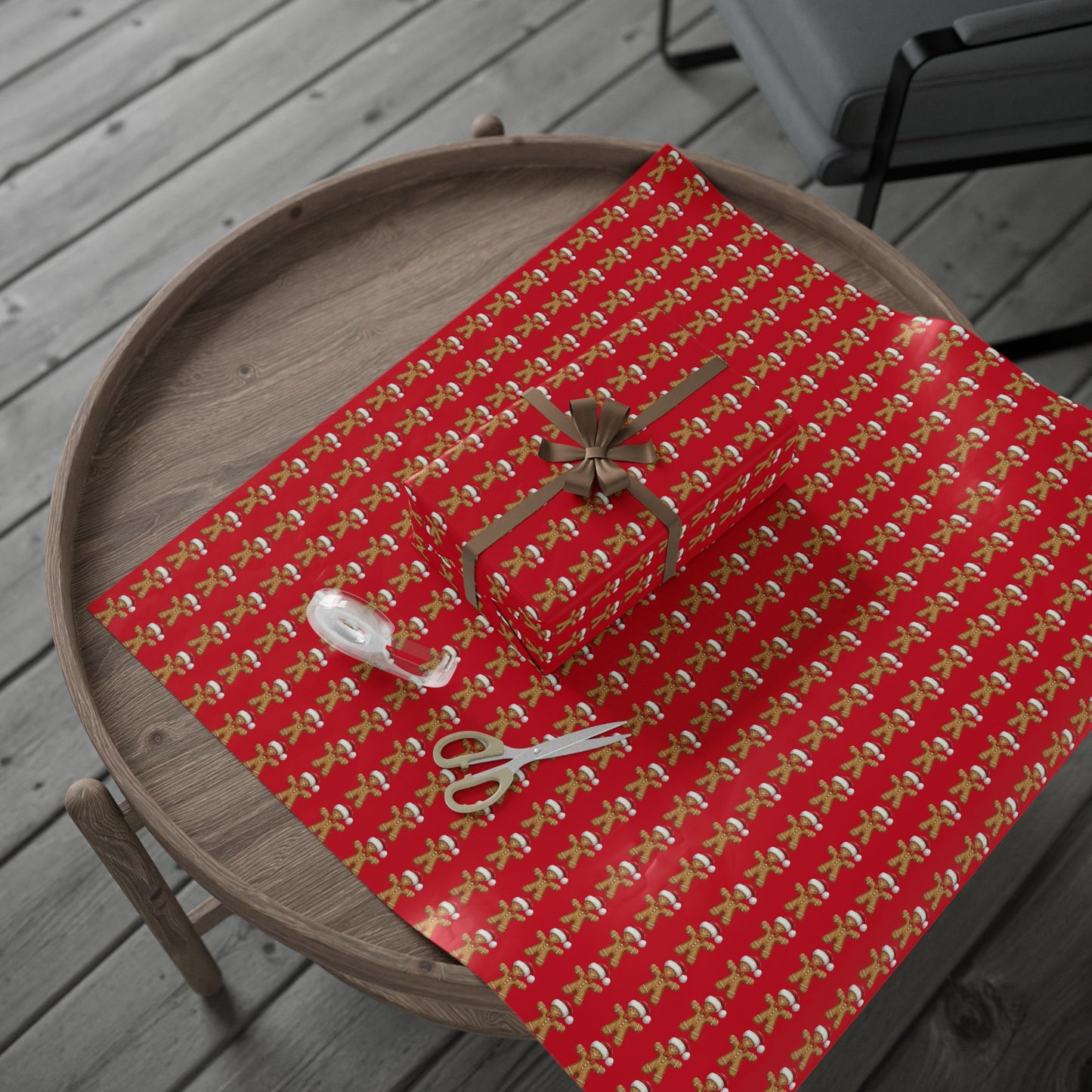 Festive Wrapping Paper for Gift-Giving, Christmas Wrap, Holiday Decorations, Gift Wrap for Birthdays, Gingerbread Theme