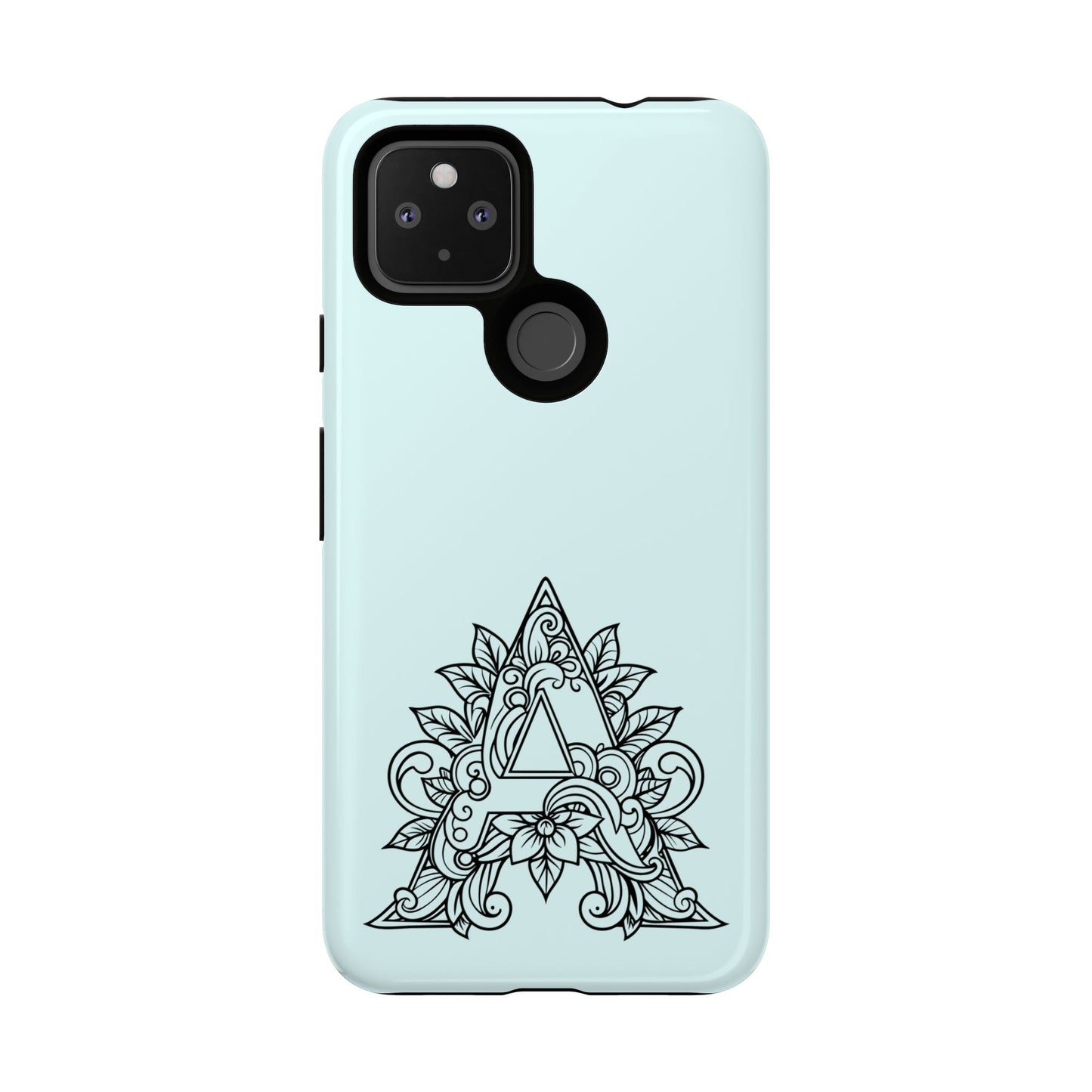 Personalized Tough Phone Case, Floral Monogram Cell Phone Cover, Custom Protective Case, Unique Gift, Birthday, Graduation