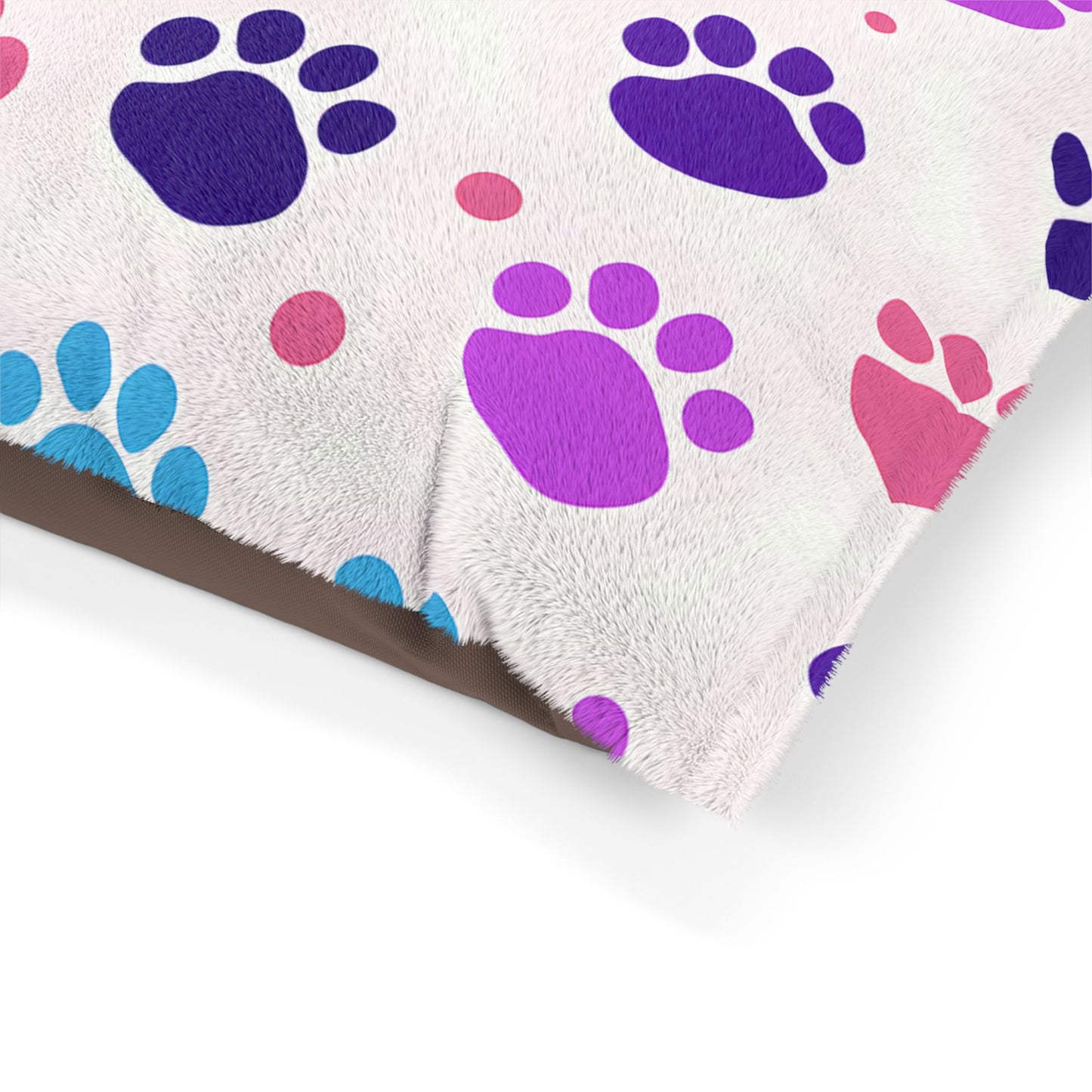 Colorful Paw Print Pet Bed - Cozy Dog & Cat Cushion, Decorative Pet Pillow, Furry Friend Gift, Plush Pet Bed, Happy Pet Space