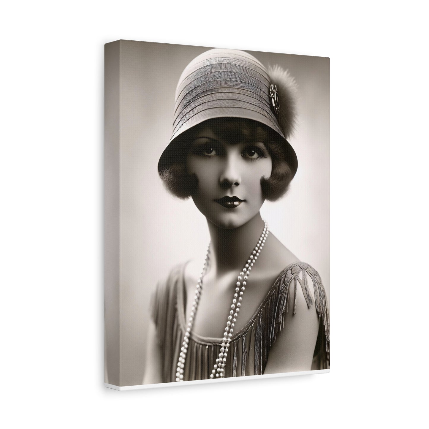 Vintage 1920s Flapper Portrait Canvas