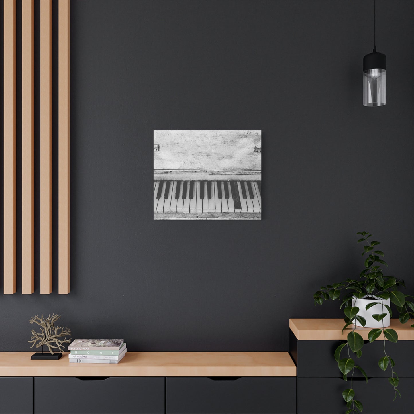 Vintage Piano Keys Matte Canvas Print