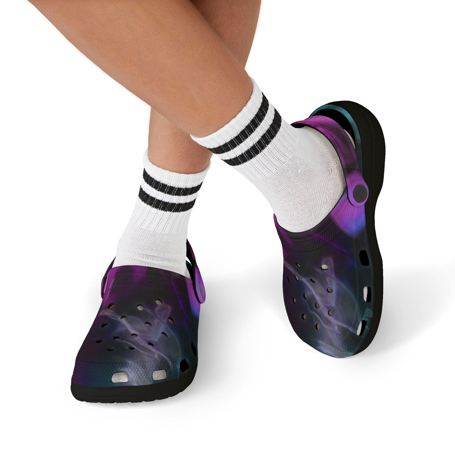 Kids Galaxy Foam Clogs — Purple Nebula EVA Slip-On Sandals