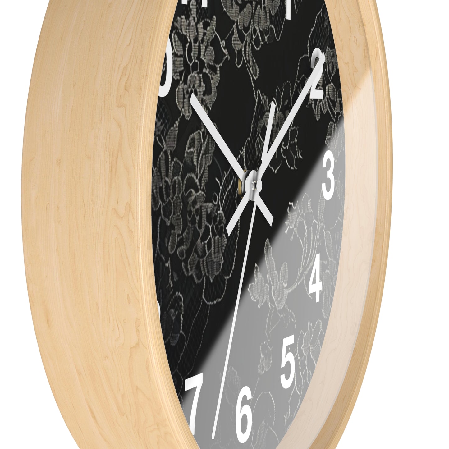 Floral Noir Wall Clock — Elegant Black Floral Decorative Clock
