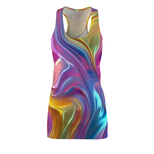 Colorful Swirl Racerback Dress, Summer Fashion, Party Outfit, Beach Wear, Festival Dress, Gift for Her
