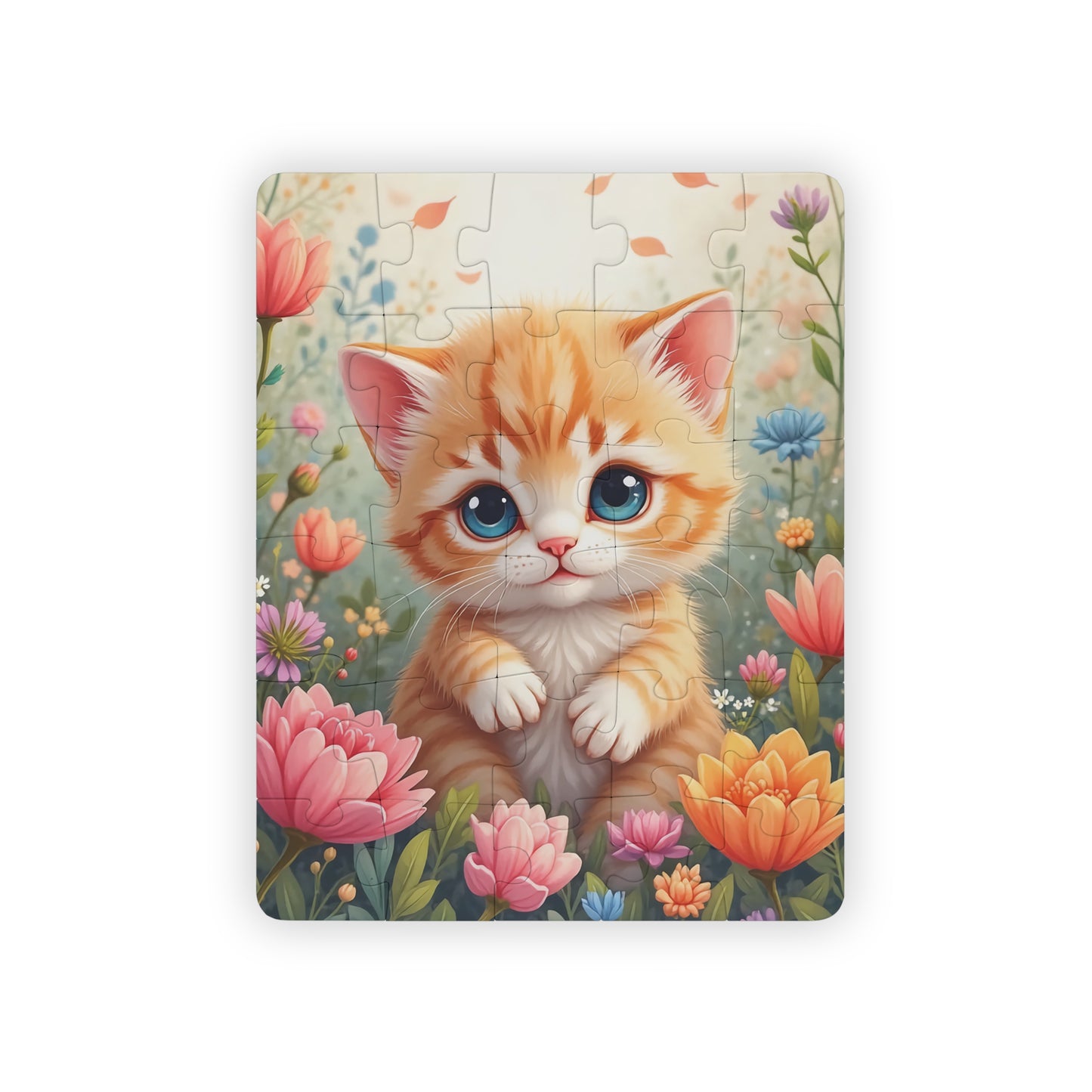 Cute Orange Kitten Puzzle Kids' Puzzle, 30-Piece | Floral Nursery