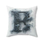 Smoky Letter 'F' Decorative Throw Pillow — Monogram Initial Accent Cushion