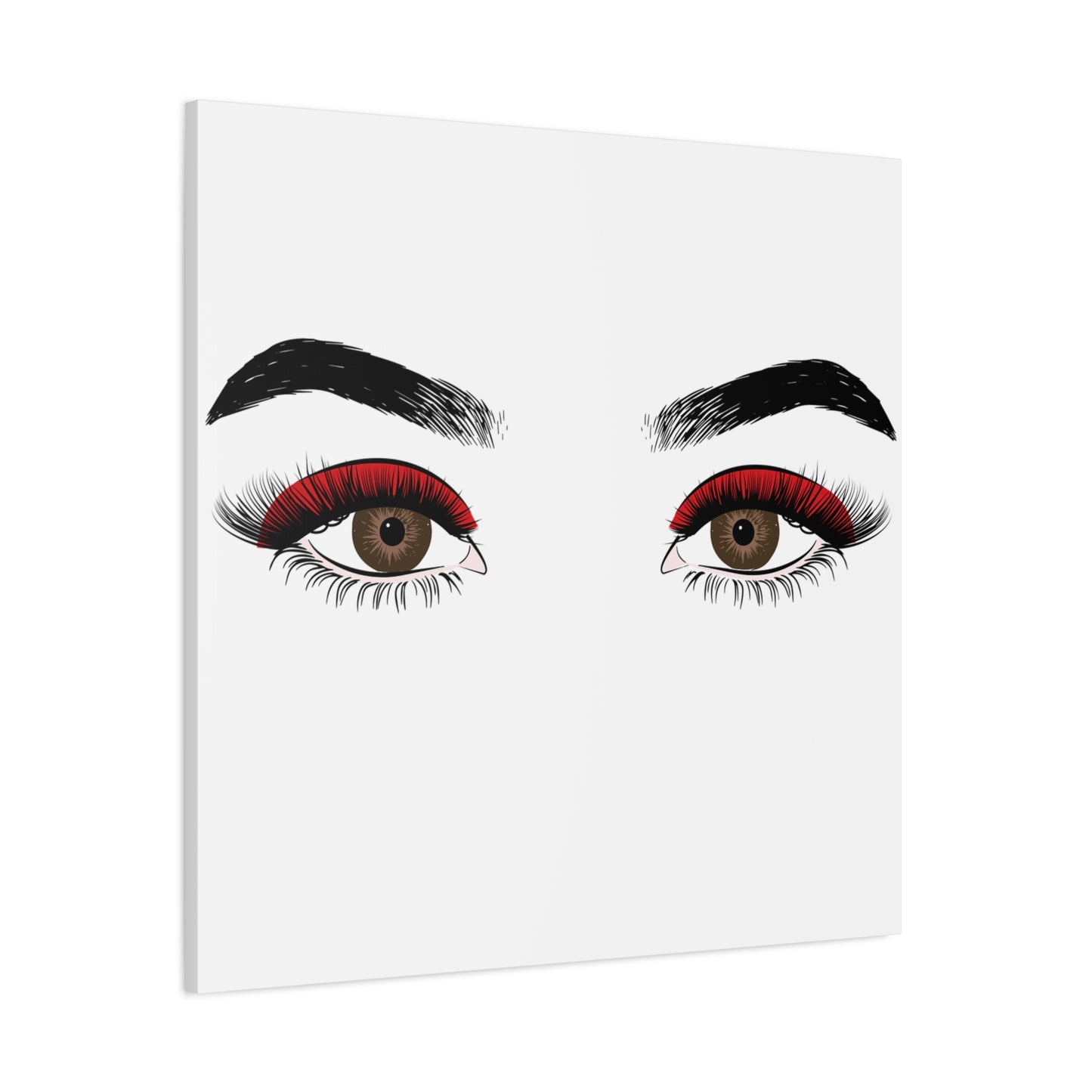 Red Lashes Wall Art Canvas — Glam Eyes Makeup Decor