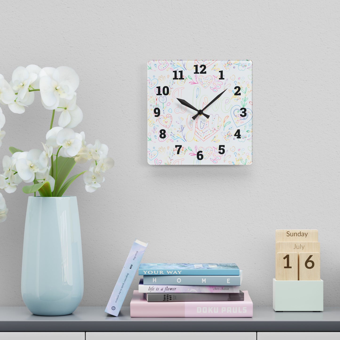 Whimsical Acrylic Wall Clock