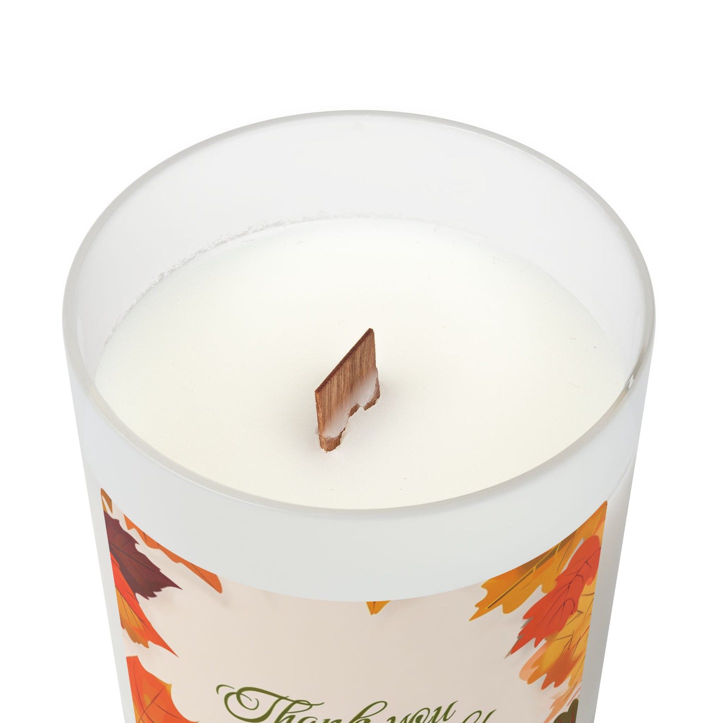 Thank You Very Much – Autumn Leaf Frosted Glass Candle (11 oz)