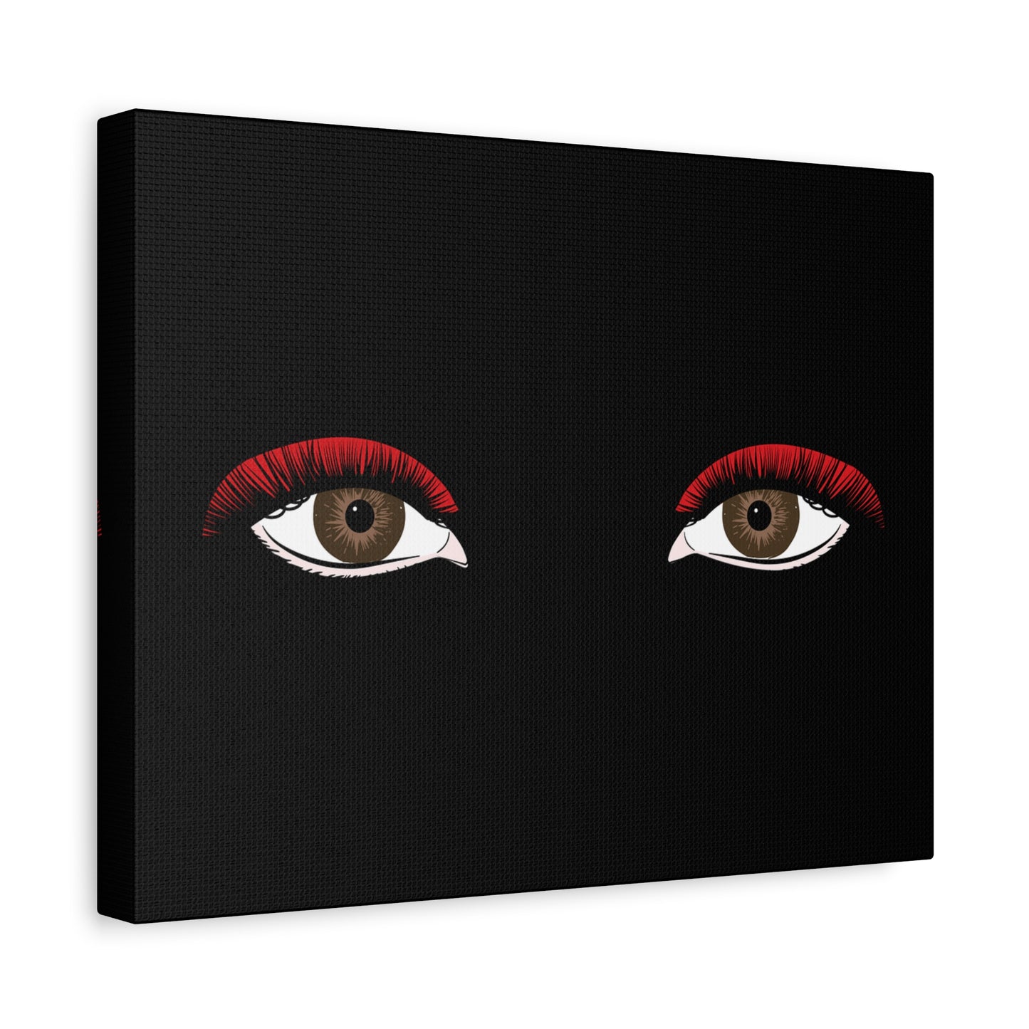 Red Lashes Wall Art Canvas — Glam Eyes Makeup Decor