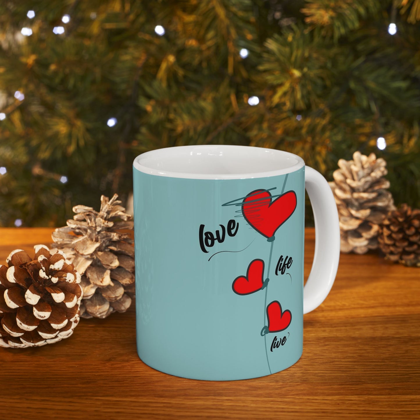 Love Every Moment Ceramic Mug (11oz, 15oz) – Heart Illustration Gift Mug