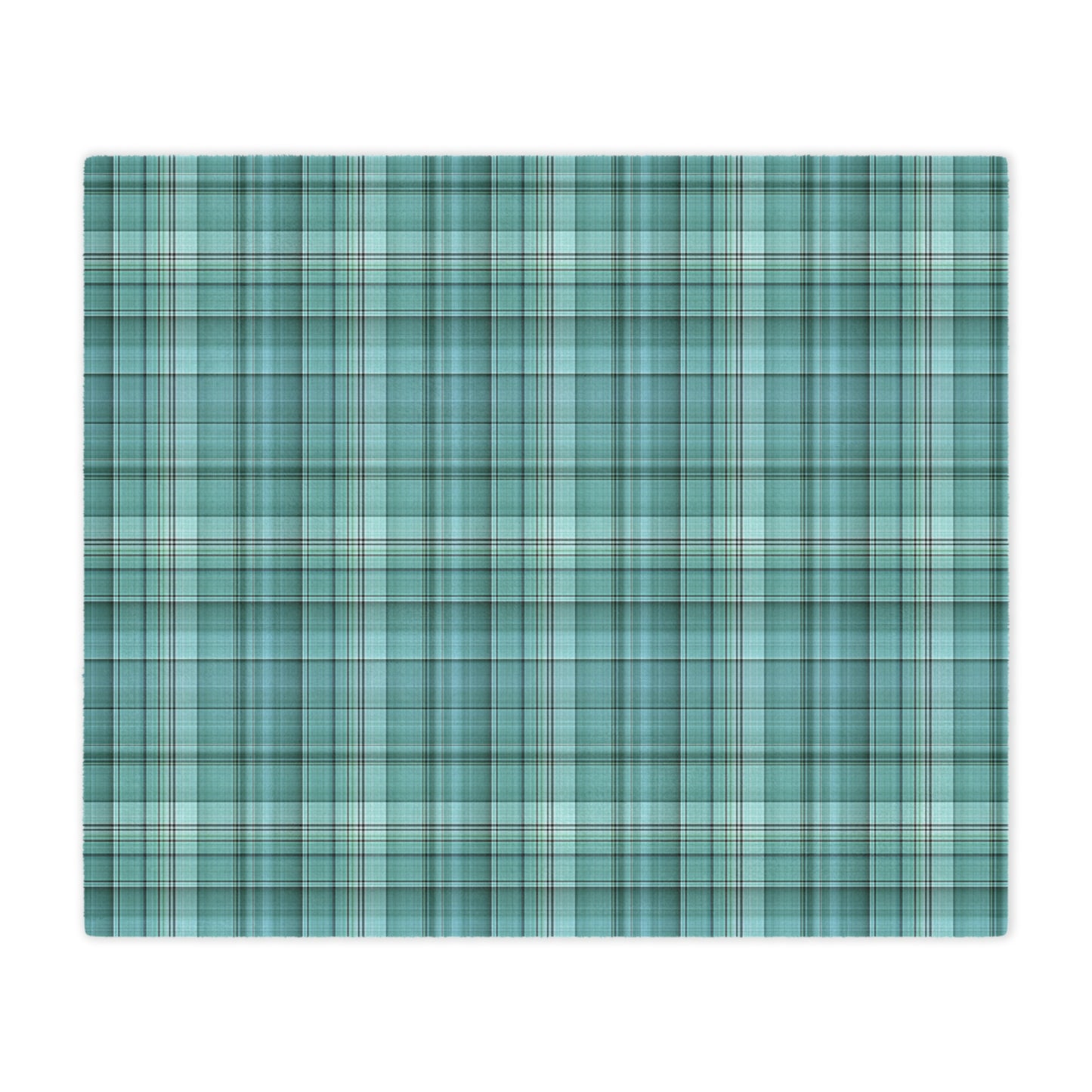 Teal Plaid Minky Blanket — Soft Cozy Plaid Throw for Home, Travel & Gifts