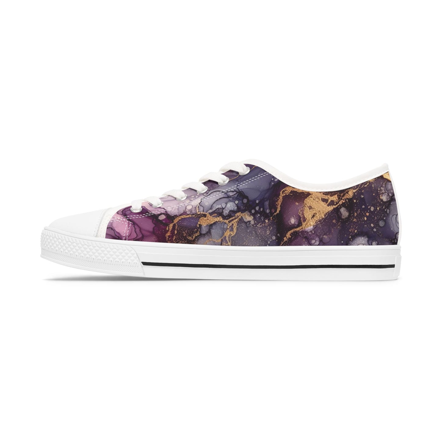 Low Top Sneakers — Purple Marble Galaxy Print