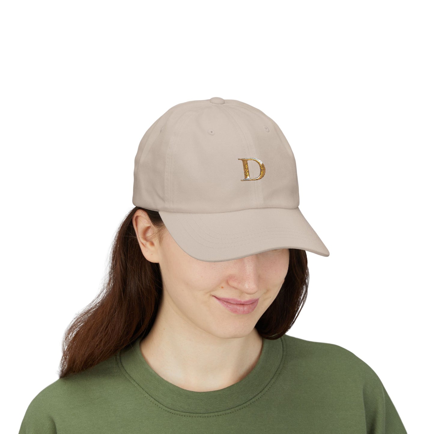 Classic Gold Initial Dad Cap - Letter D