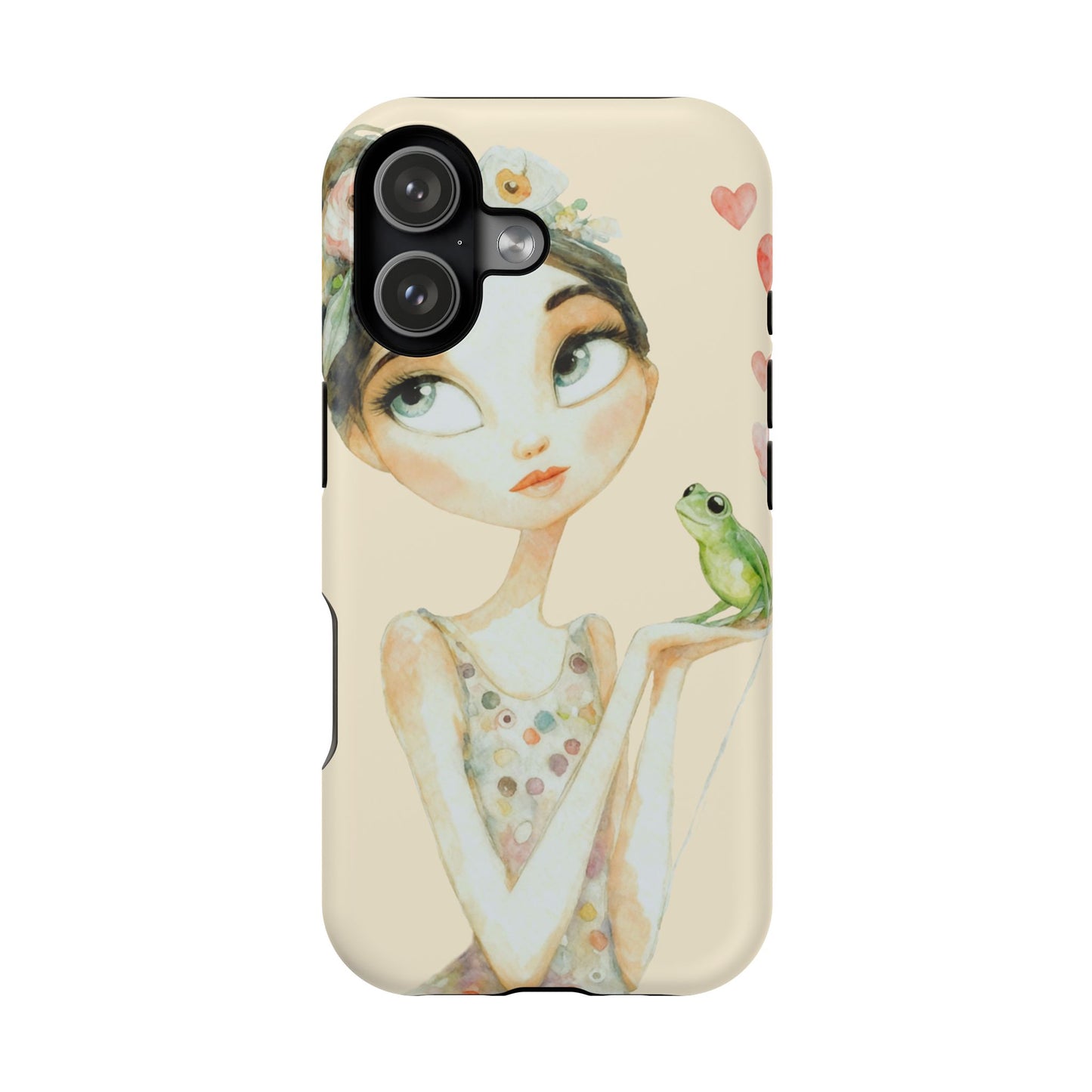 Whimsical Girl with Frog Magnetic Impact Phone Case