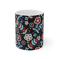 Floral Patterns Coffee Mug, Gift for Her, Bohemian Style Mug, Home Decor, Flower Design Cup, Unique Art Mug