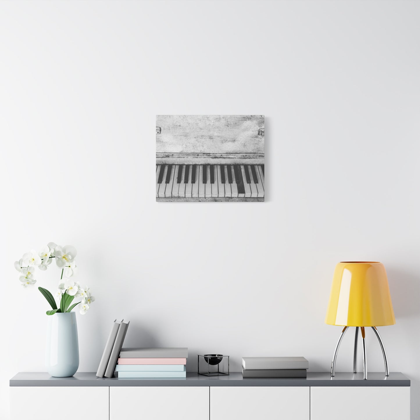 Vintage Piano Keys Matte Canvas Print