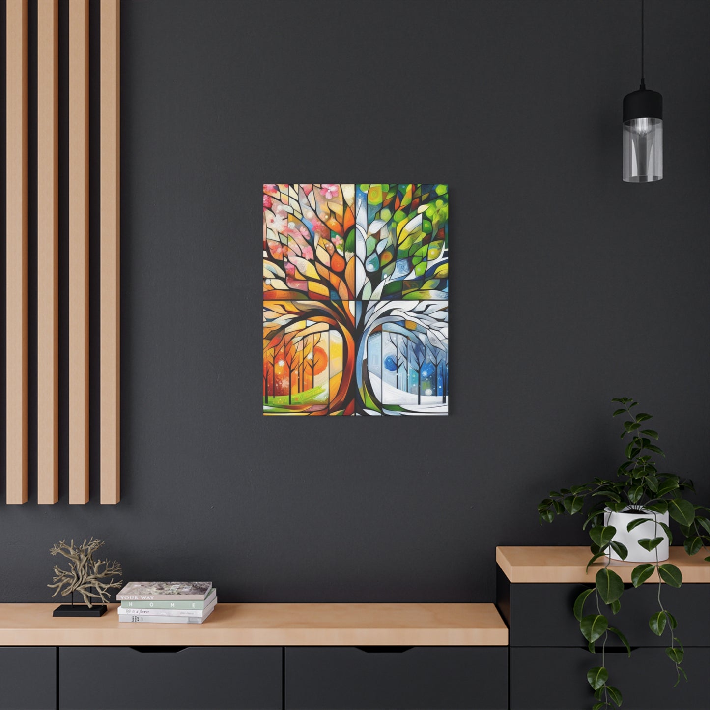 Seasons Tree Matte Canvas Wall Art — Stretched 1.25"