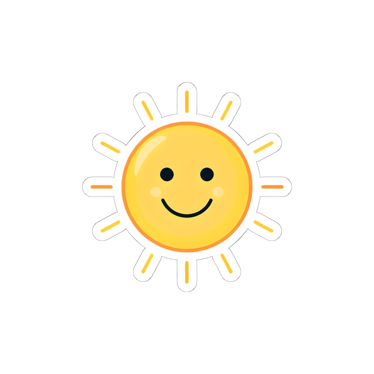 Sunny Smiley Kiss-Cut Sticker — Cute Sun Laptop Decal
