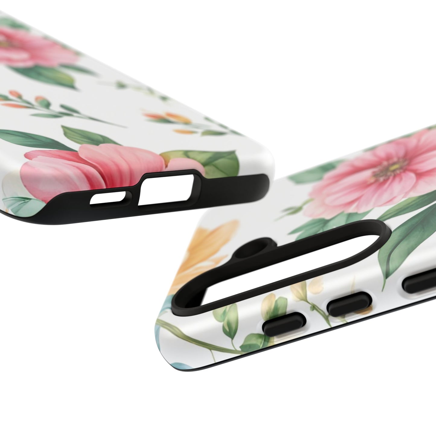 Floral Tough Phone Case — Pink Peony Protective Phone Cover