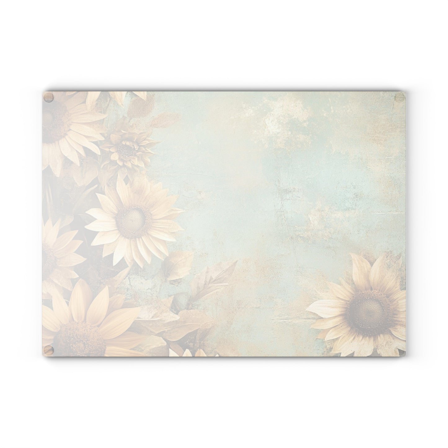 Sunflower Glass Cutting Board, Decorative Kitchen Gift, Farmhouse Decor, Wedding Gift, Sunflower Art, Cooking Tools