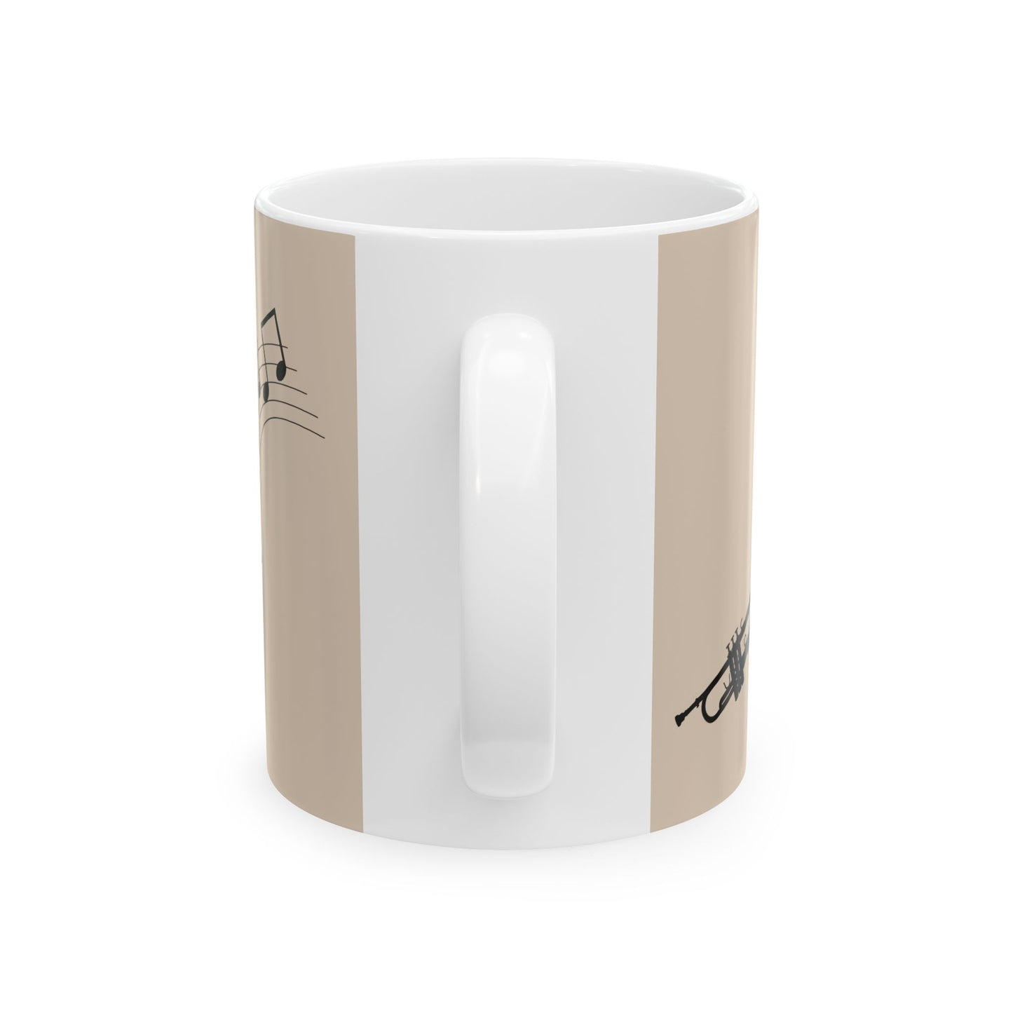 Trumpet Notes Ceramic Mug — Musical Instrument Coffee Cup (11oz/15oz)