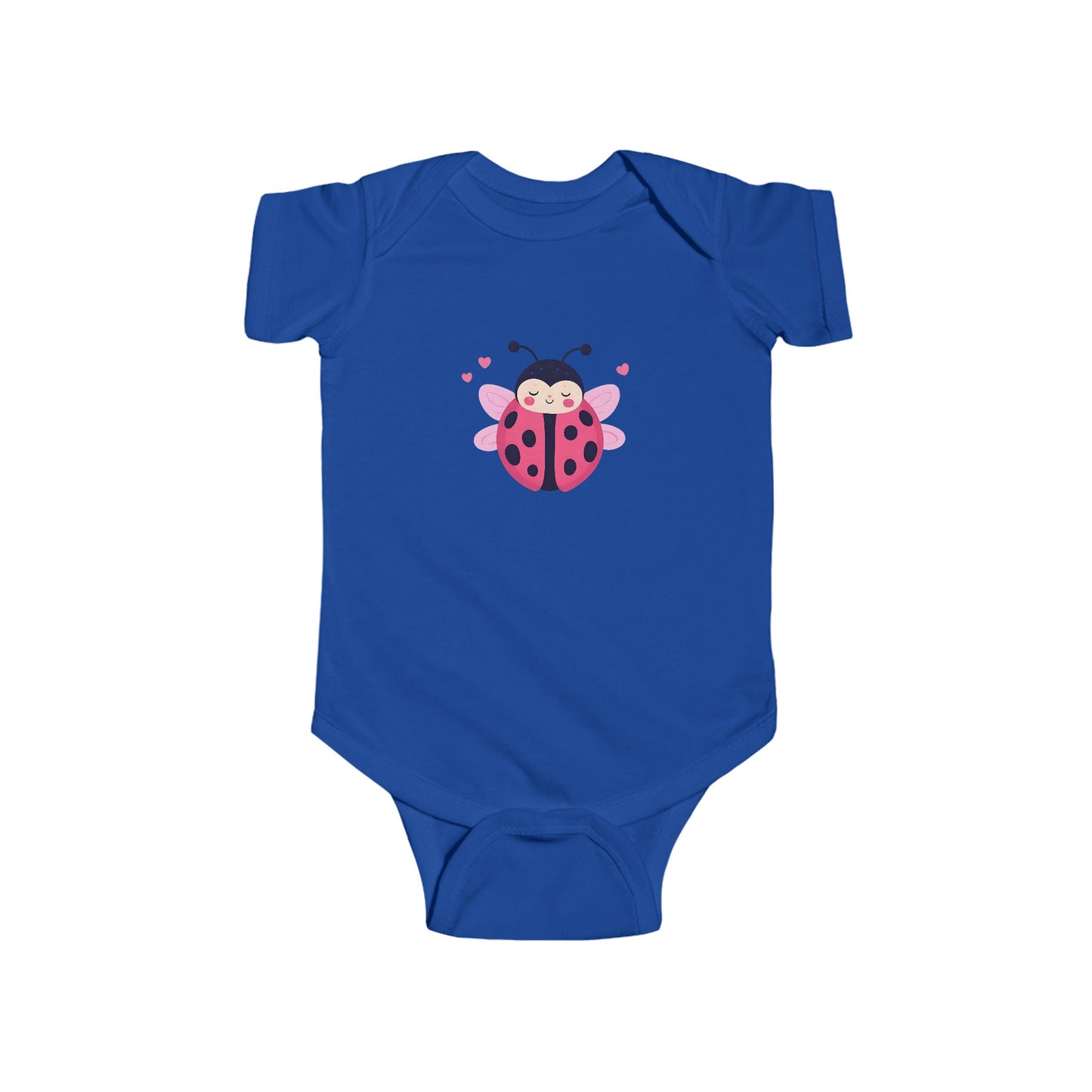 Cute Pink Ladybug Infant Bodysuit – Baby Girl Onesie with Heart Dots