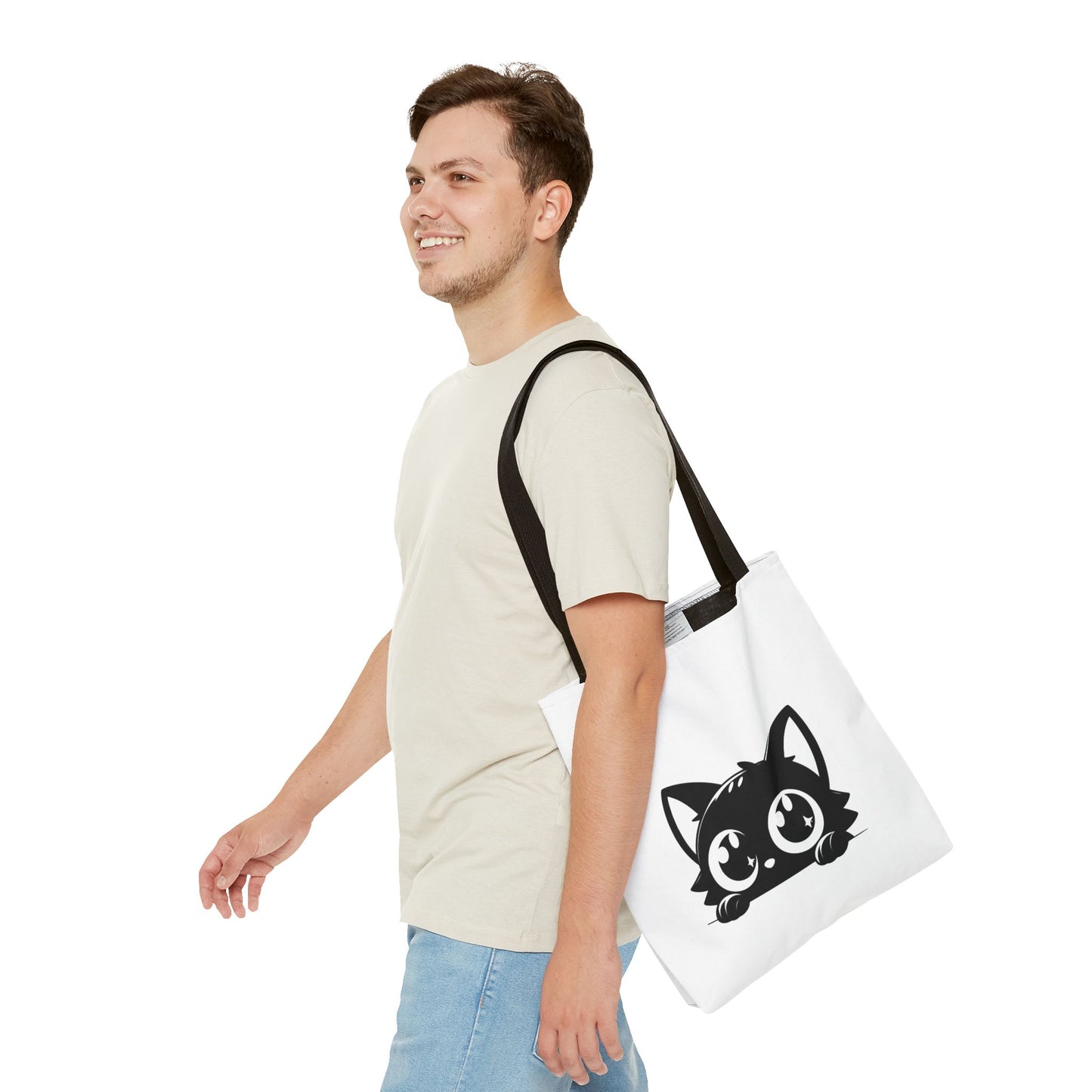 Adorable Cat Face Tote Bag | Cute Kitten Shopping Bag