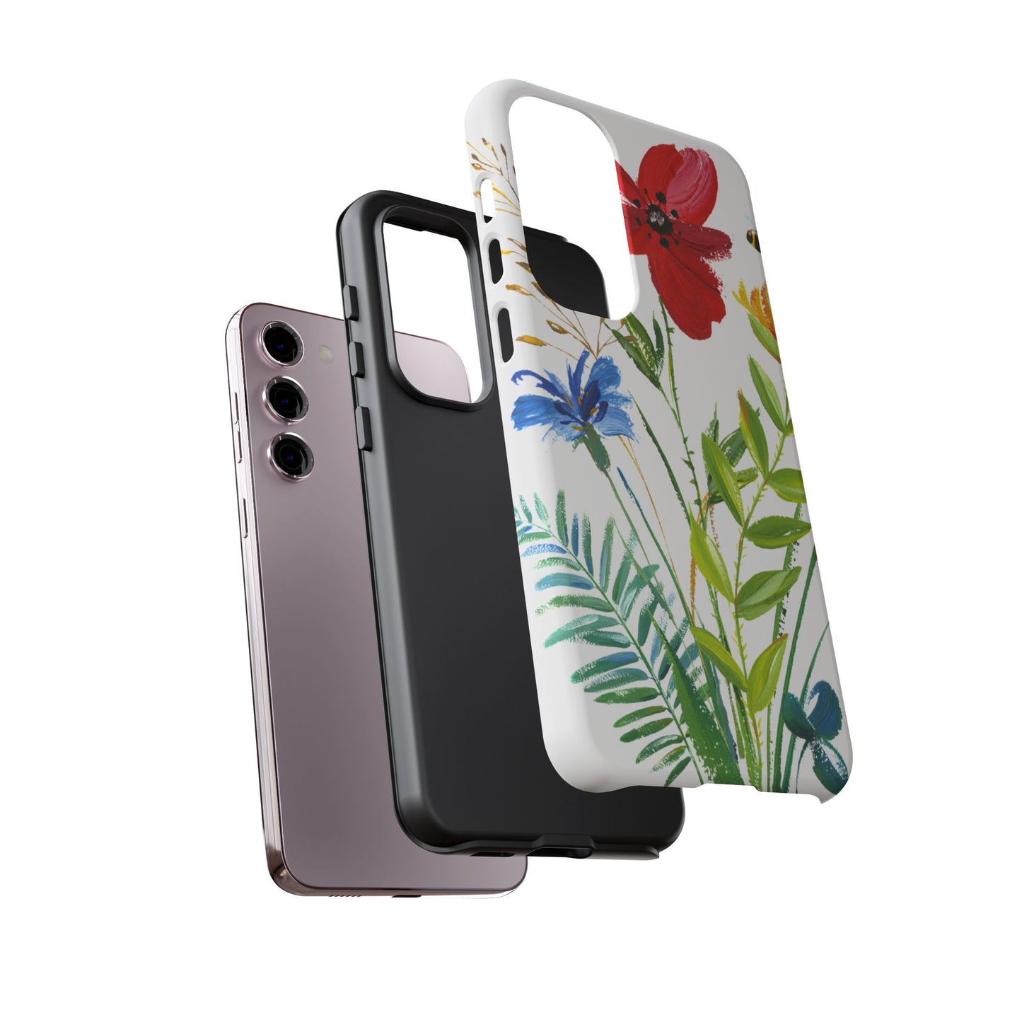 Floral Watercolor Tough Phone Case — Wildflower Bouquet Protective Cover