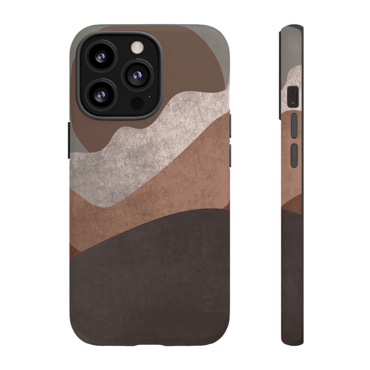 Abstract Earthtone Phone Case — Brown Layered Rugged Tough Case