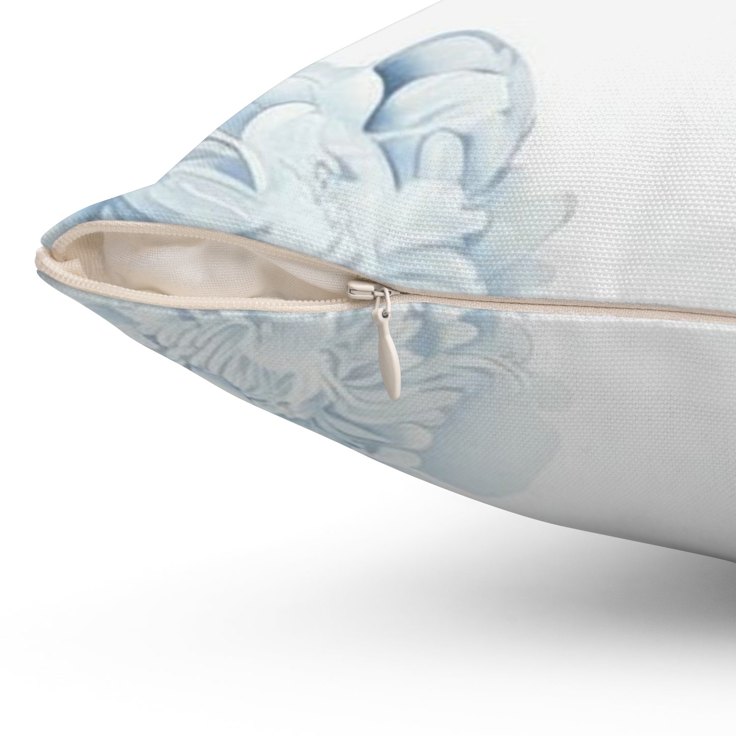 Monogram M Floral Pillow — Blue Initial Throw Pillow with insert