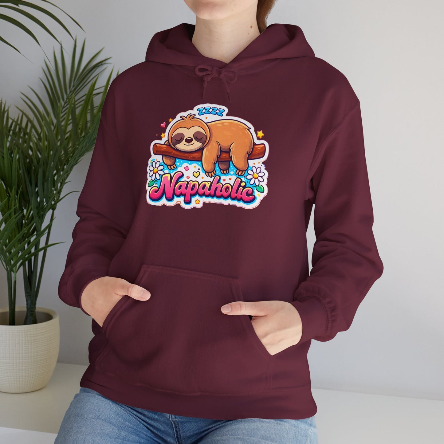 Napaholic Sloth Hoodie — Cute Sleepy Sloth Graphic Sweatshirt