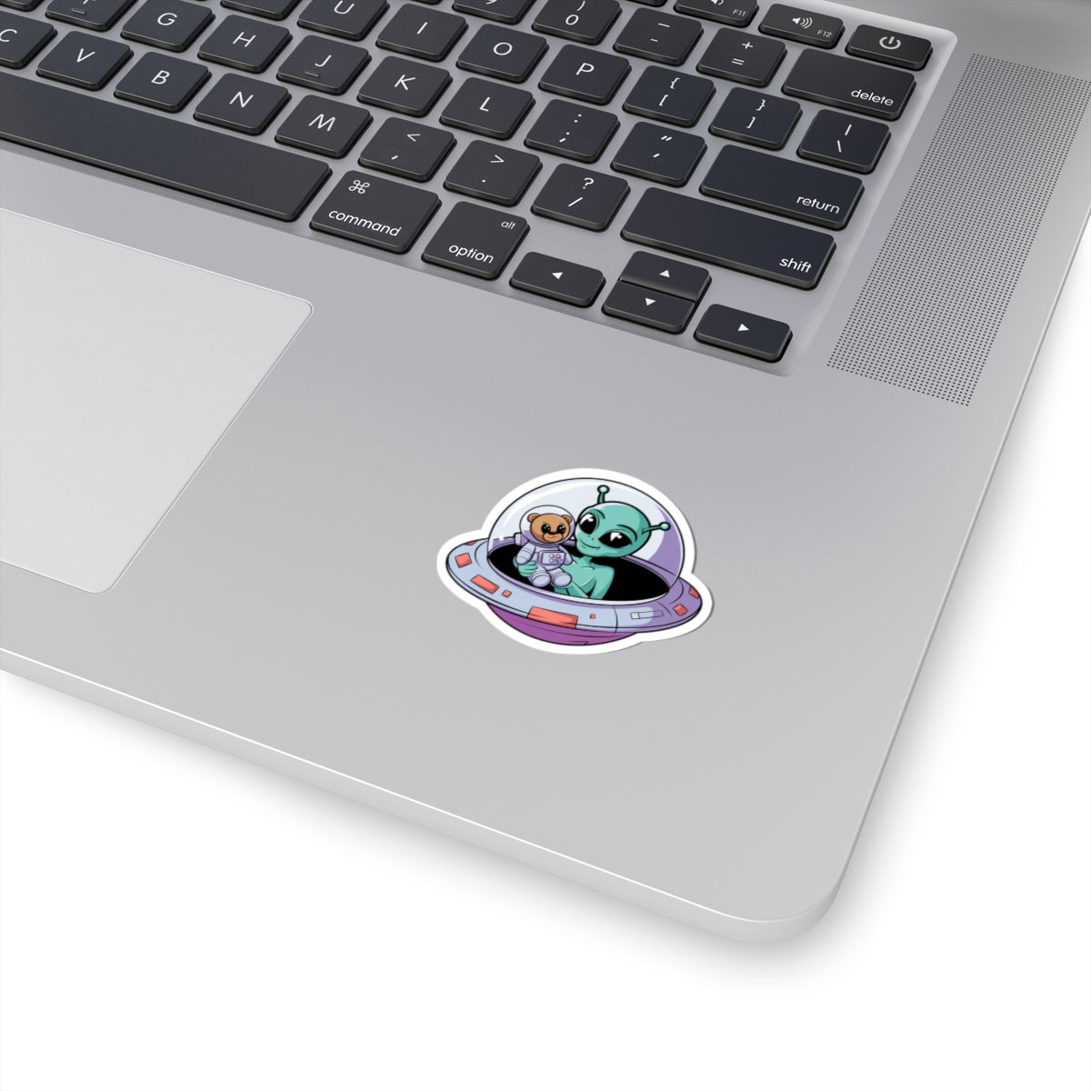 Cute Alien Sticker, Space Decor, Laptop Stickers, Kid Friendly Gift, UFO Art, Cosmic Aesthetic