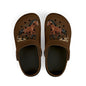 Kids Horse Print Foam Clogs — Brown EVA Slip-On Sandals for Children