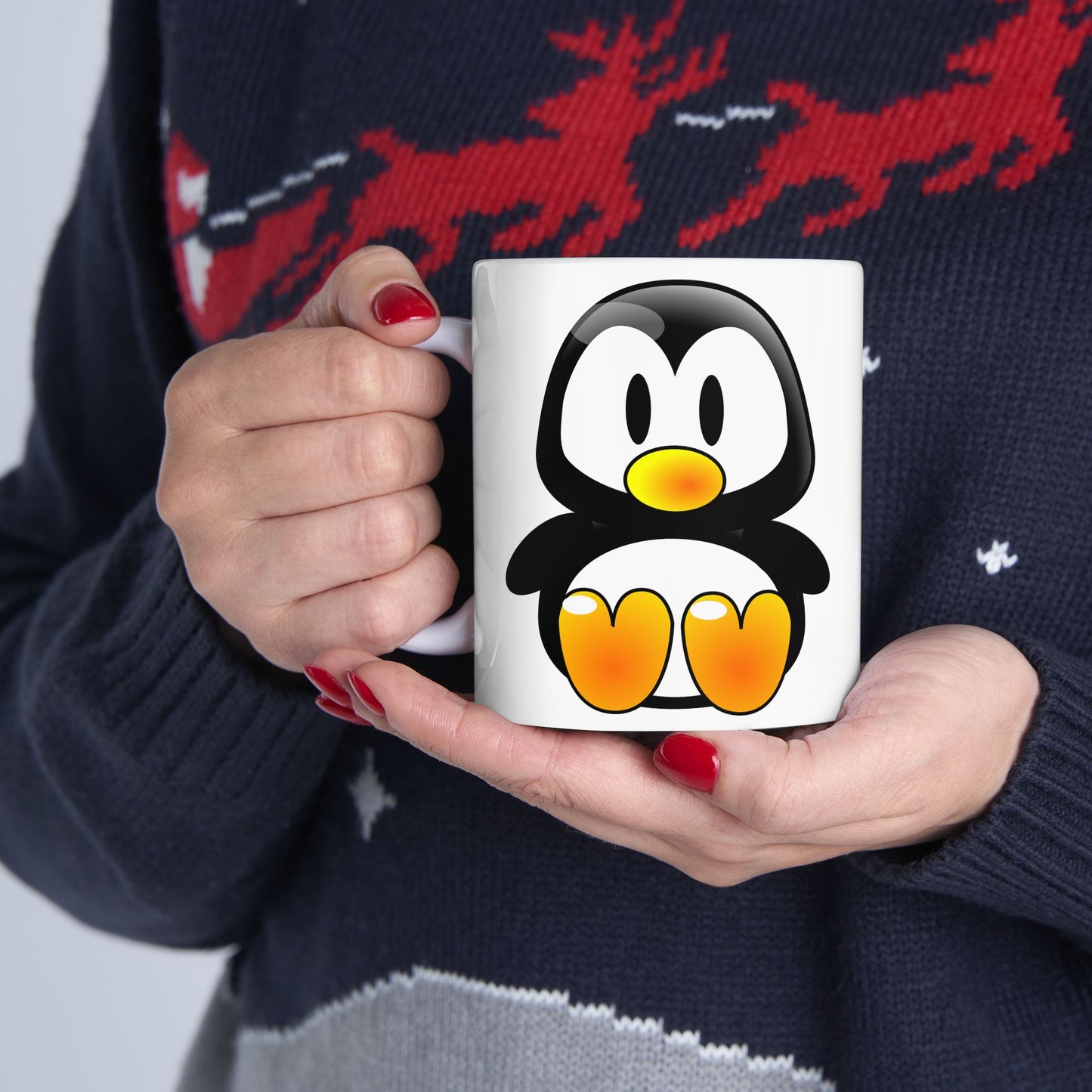 Cute Penguin Ceramic Mug — Adorable Polar Animal Coffee Cup (11oz & 15oz)