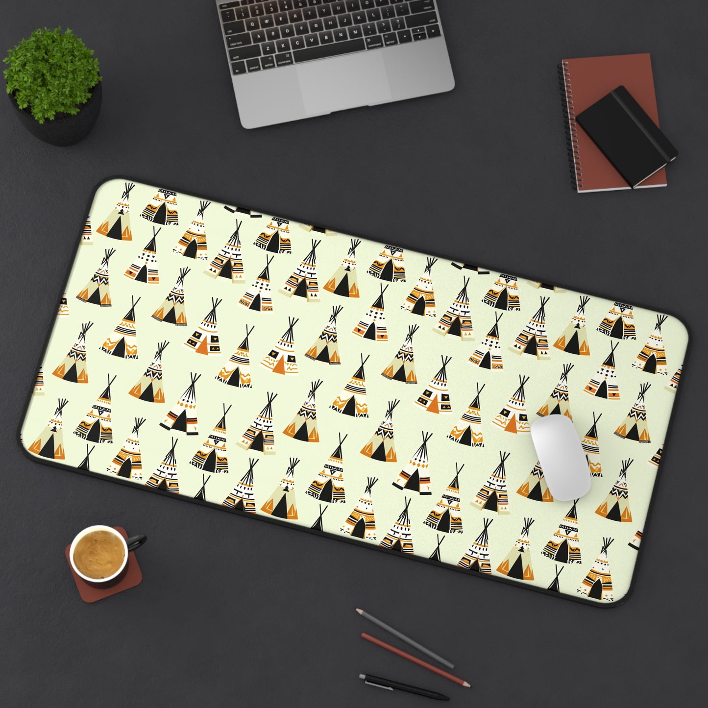 Tribal Teepee Desk Mat - Bohemian Workstation Decor
