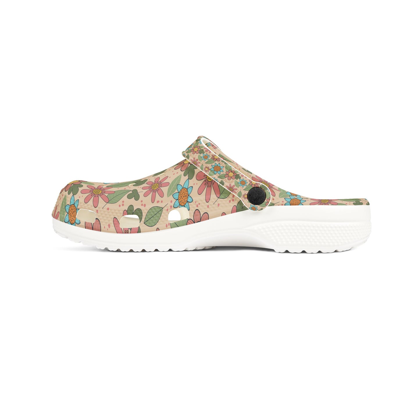 Floral Garden EVA Clogs — Retro Flower Print Foam Slip‑Ons