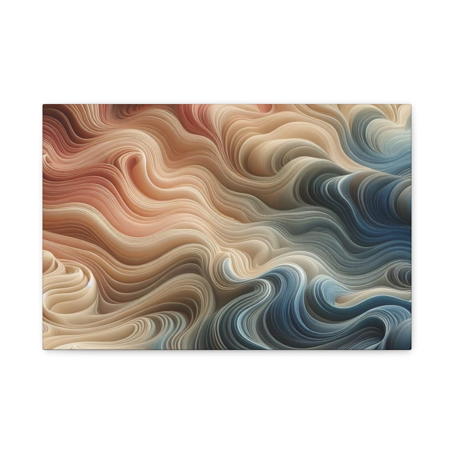 Abstract Swirl Matte Canvas Wall Art — Fluid Earth Tones, Stretched 1.25"