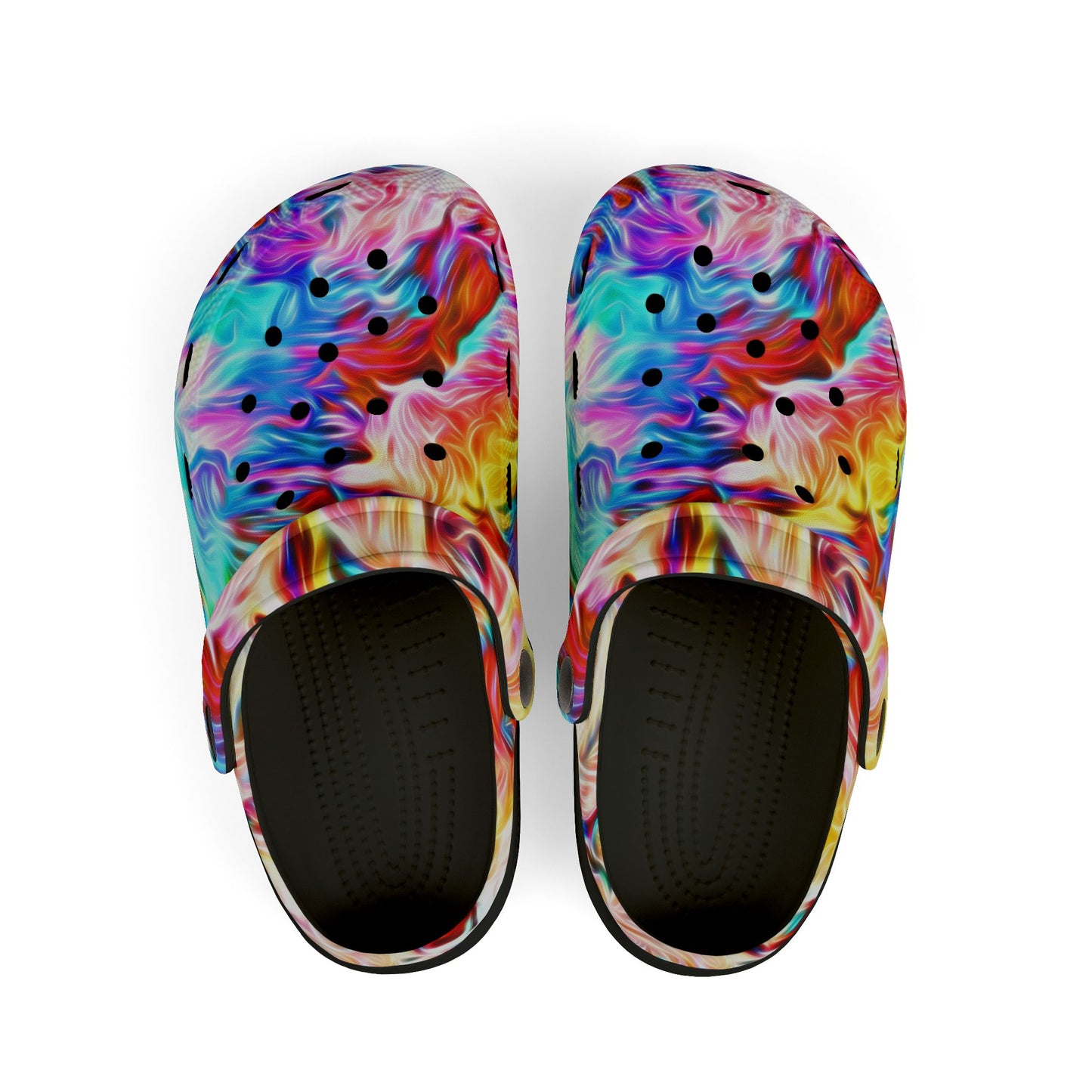 Kids Colorful Swirl EVA Foam Clogs — Vibrant Tie-Dye Slip-On Shoes for Toddlers & Children
