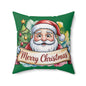 Christmas Santa Pillow — Merry Christmas Decorative Square Throw Pillow