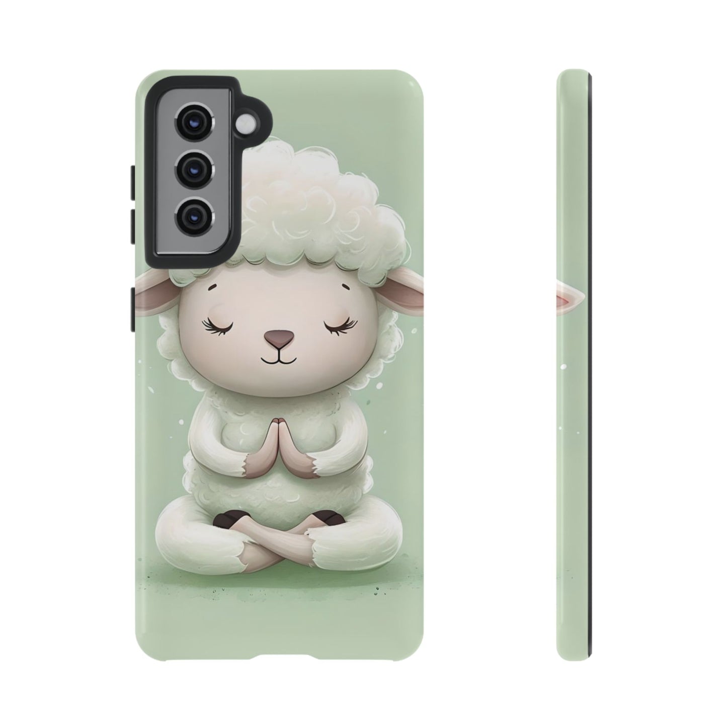 Meditating Lamb Phone Case — Cute Pastel Protective iPhone Cover