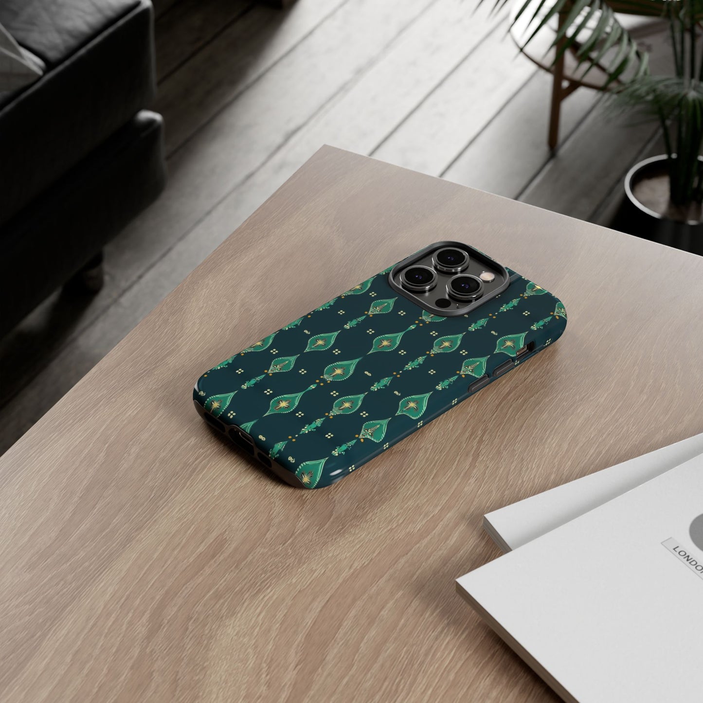Emerald Boho Teardrop Phone Case