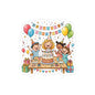 Birthday Party Kids Sticker — Happy Birthday Cake Celebration Kiss-Cut Sticker