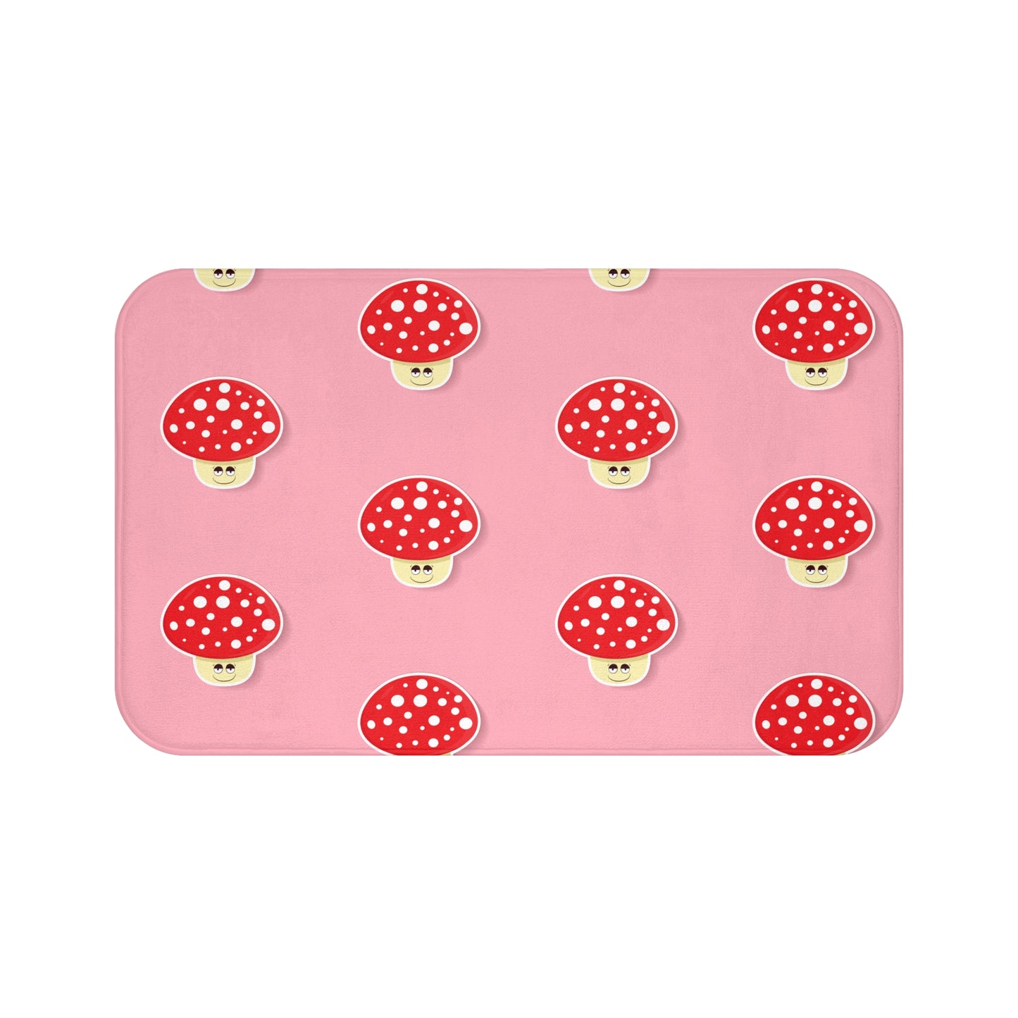 Cute Mushroom Bath Mat, Pink Bathroom Decor, Fun Rug for Kids, Charming Home Accessory, Gift for Nature Lovers, Playful Bathroom Mat