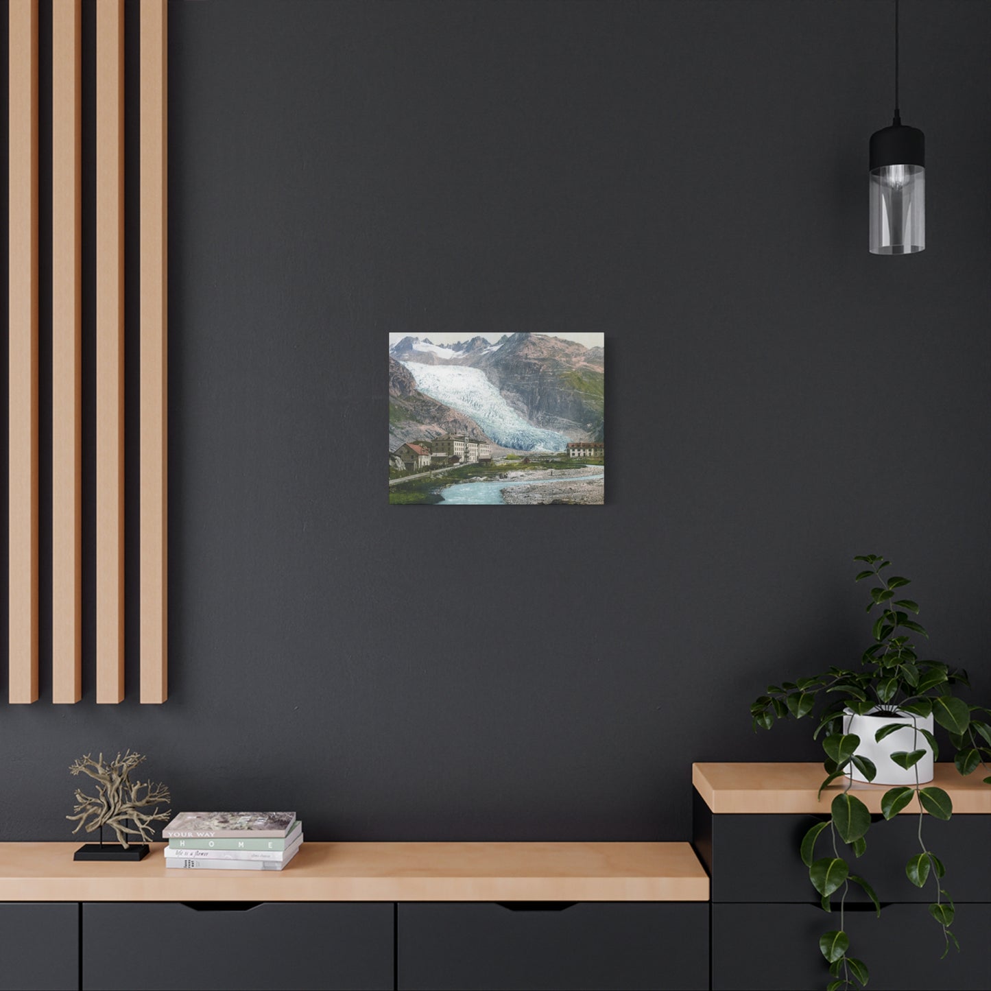 Glacier Village Matte Canvas Print