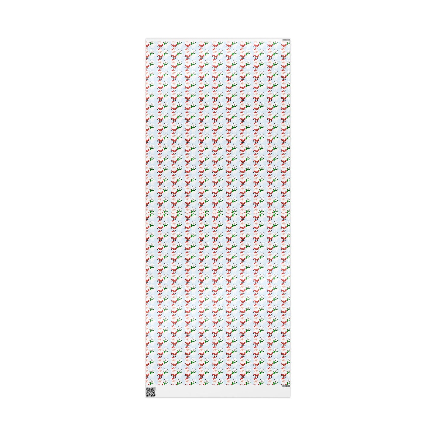 Wrapping Paper — Cute Santa & Polar Bear Holiday Gift Wrap (Festive Blue Roll)