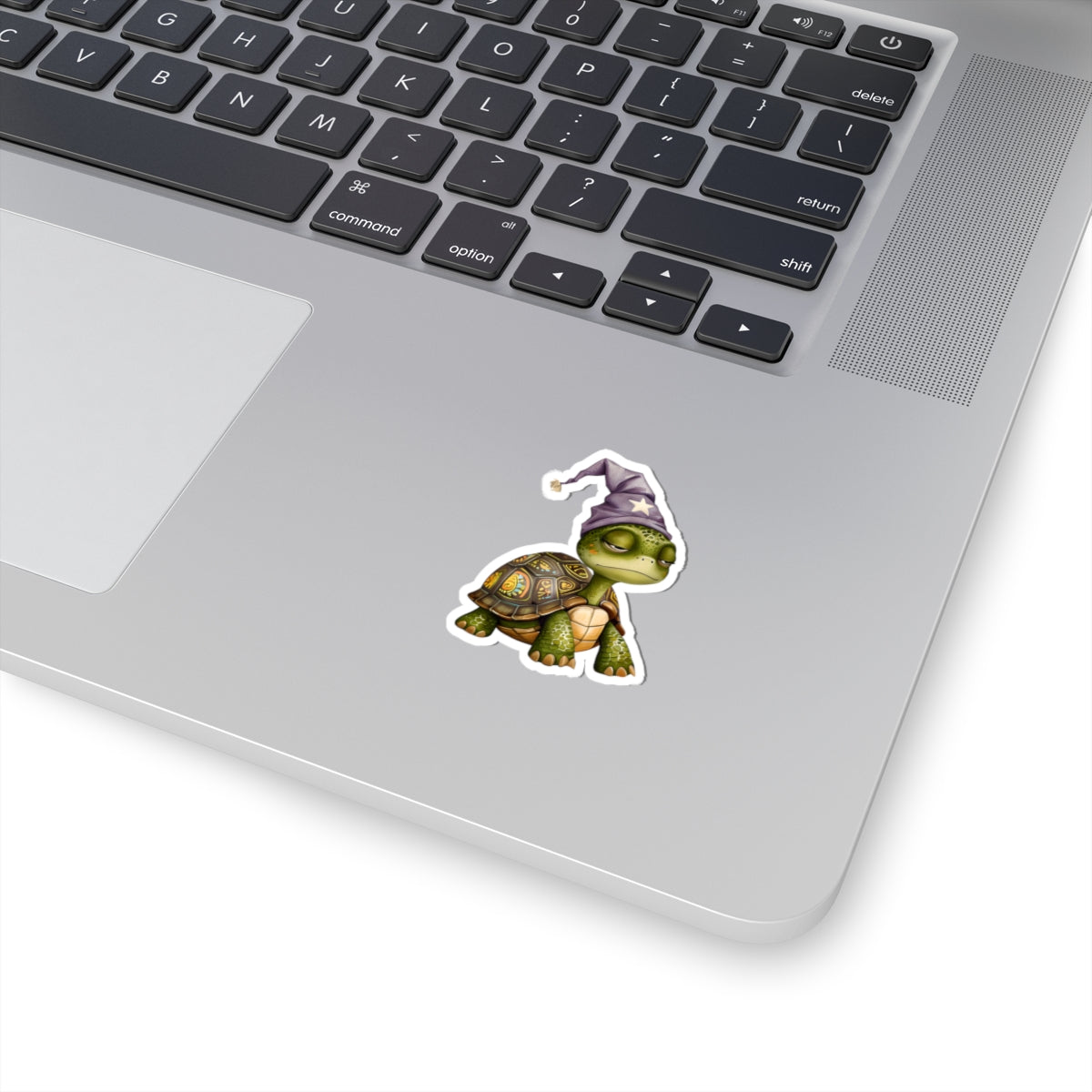 Lazy Wizard Turtle Sticker — Cute Kiss-Cut Laptop Decal