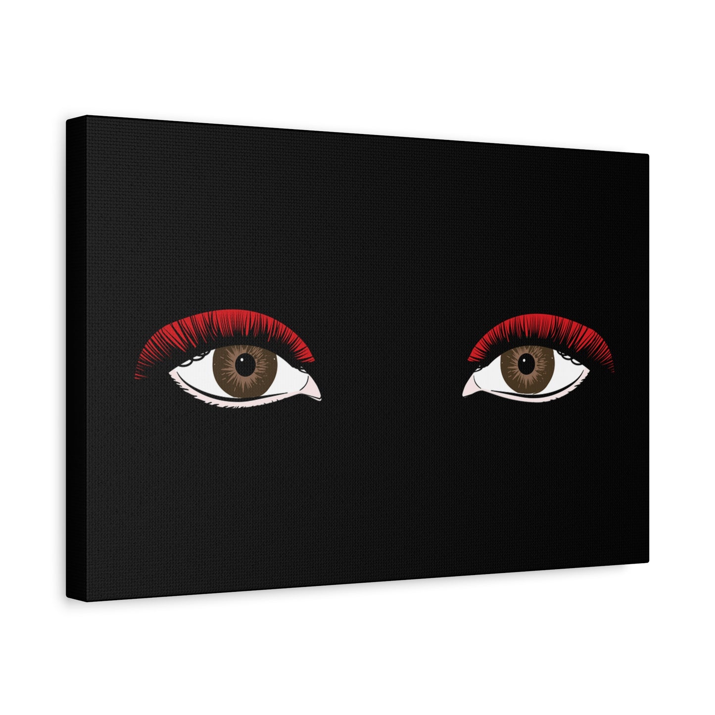Red Lashes Wall Art Canvas — Glam Eyes Makeup Decor